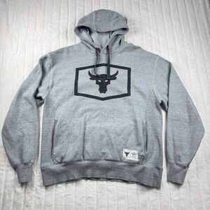 Under Armour Men's Project Rock Gray Warm Up Hoodie Large Reverse Weave Gym